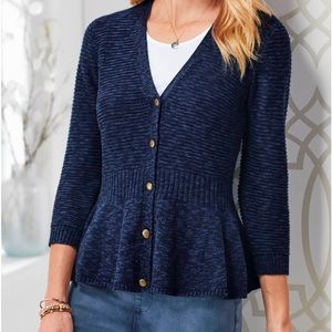 Northstyle Button-front Peplum Cardigan